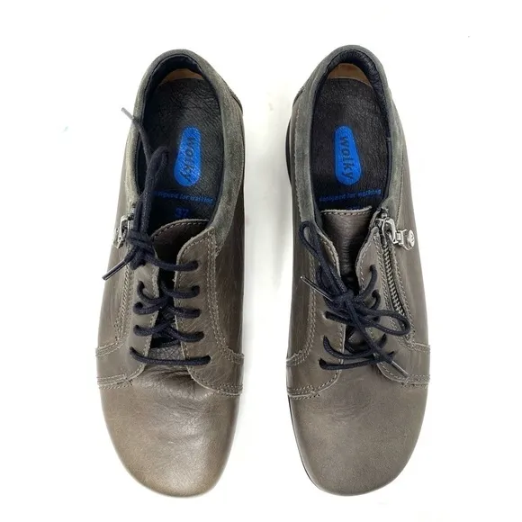 Wolky Bonnie Gray Cartago Leather Comfort Shoes