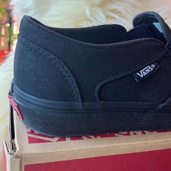WOMEN VANS BLACK CANVAS SHOES