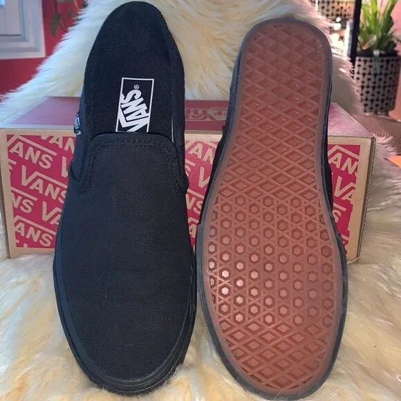 WOMEN VANS BLACK CANVAS SHOES