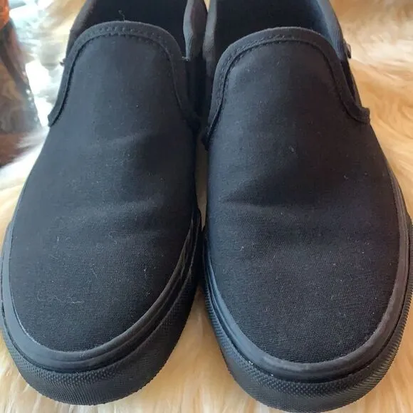 WOMEN VANS BLACK CANVAS SHOES