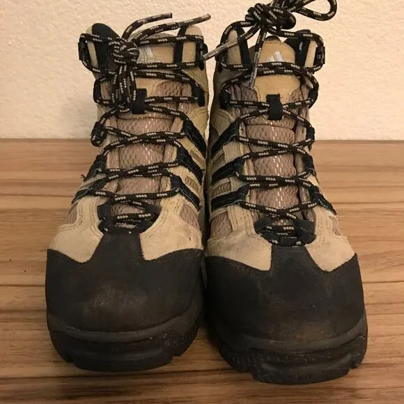 Women’s Adidas Beige/Black Suede Leather &quot;Geofit&quot; Ankle Hiking Boots US Sz 6