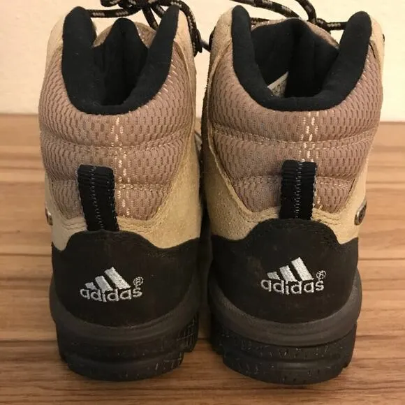 Women’s Adidas Beige/Black Suede Leather &quot;Geofit&quot; Ankle Hiking Boots US Sz 6