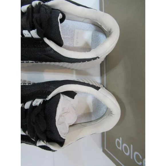 Women's Dolce Vita Dolen Nylon Platform Lace Up Fashion Sneakers Black Size 7