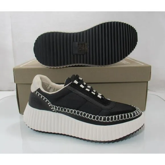 Women's Dolce Vita Dolen Nylon Platform Lace Up Fashion Sneakers Black Size 7