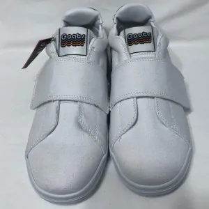 Women’s Goats sneakers canvas low top hook and loop cross white. Size 7
