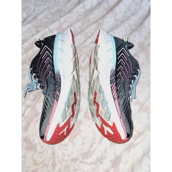 Women's Hoka one one Clifton 4 Running Shoes Size 9.5 Gray Pink sports athletic