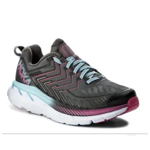 Women's Hoka one one Clifton 4 Running Shoes Size 9.5 Gray Pink sports athletic