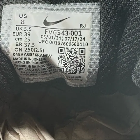 Women’s Nike Promina Size 8 Triple Black Running Athletic Shoes FV6343 001