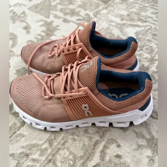 Women's ON Cloud Cloudswift Sneaker Athletic Running Shoes Blush Denim Size 6