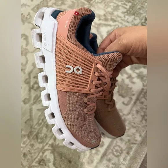 Women's ON Cloud Cloudswift Sneaker Athletic Running Shoes Blush Denim Size 6