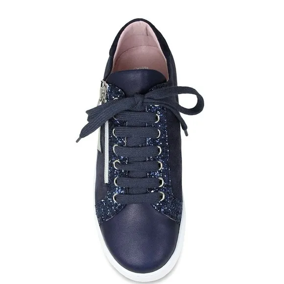 Women's Sole Bliss Star Leather Sneakers Navy Sz 40 US 9
