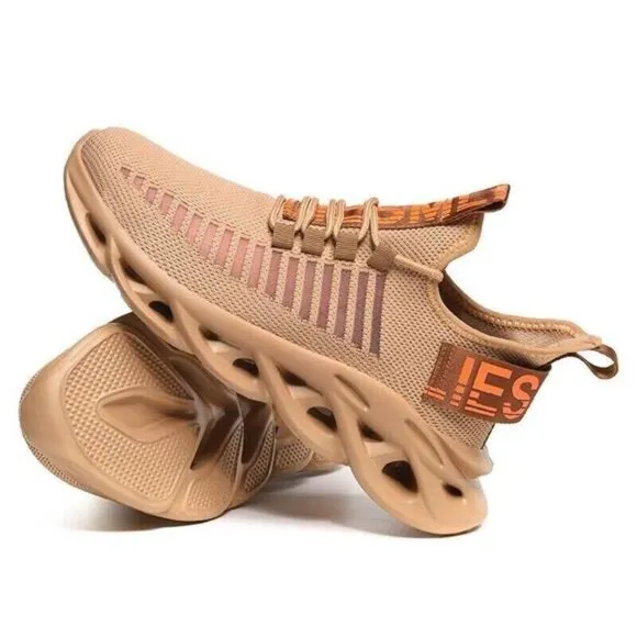 Women's Walking Shoes Mesh Non Slip Gym Sports Casual Sneakers, Brown