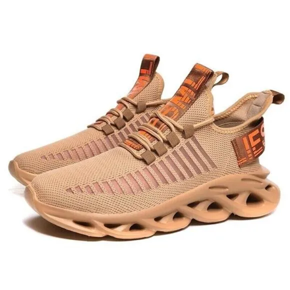Women's Walking Shoes Mesh Non Slip Gym Sports Casual Sneakers, Brown