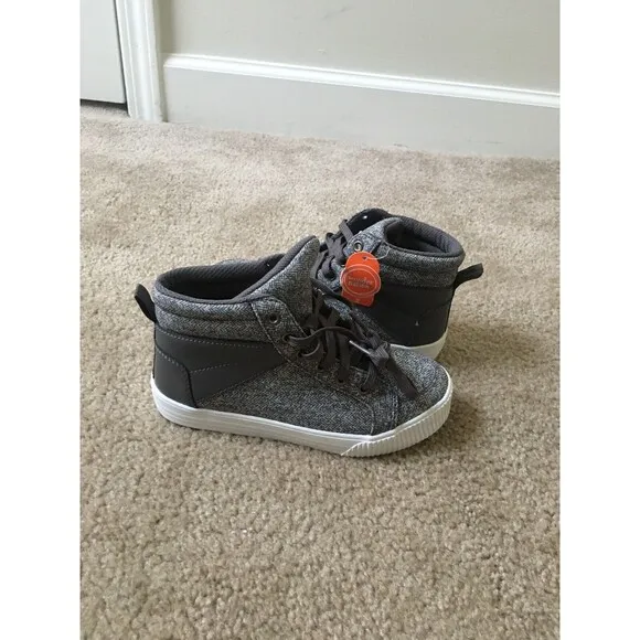 Wonder Nation Boys Casual Athletic High Top Sneakers Shoes Gray Size 2