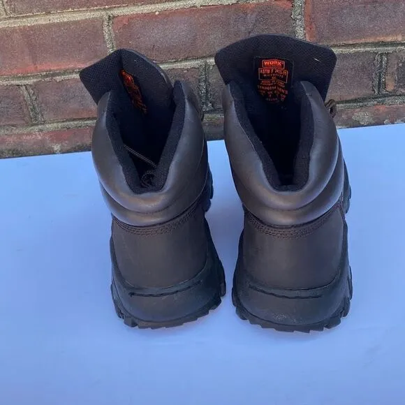 Worx by Red Wing Brown Steel Toe Boots Size 9 NEW