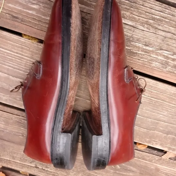Wright &quot;BREATHER&quot; Arch Preserver Men's 10 D/B Oxfords Shoes  burgundy USA. 323pe