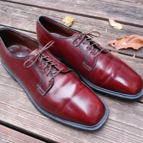 Wright &quot;BREATHER&quot; Arch Preserver Men's 10 D/B Oxfords Shoes  burgundy USA. 323pe