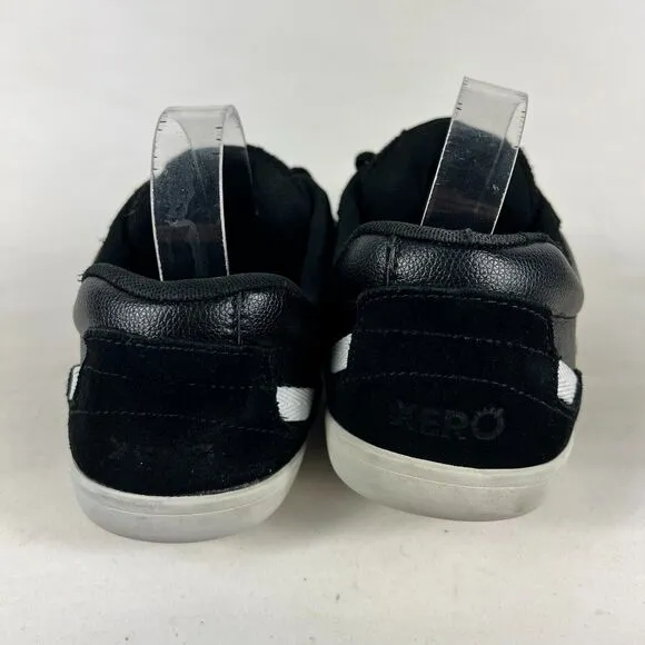Xero Shoes Kelso Tennis Men's 9 Black Leather Lace-Up Low Top Athletic Sneakers