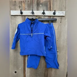 Y2K Lands’ End Nylon Jacket &amp; Pants Track Suit in Blue Size Medium 5 6 Unisex
