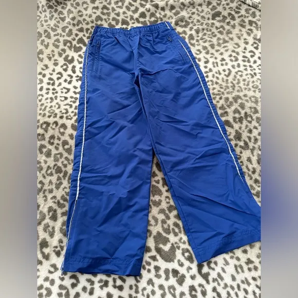 Y2K Lands’ End Nylon Jacket &amp; Pants Track Suit in Blue Size Medium 5 6 Unisex