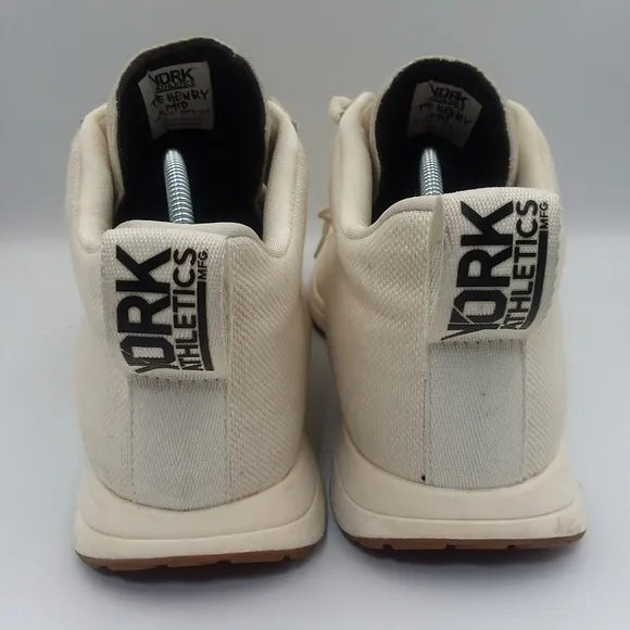 York Athletics The Henry Mid Sneakers Casual Lace Up Beige Mens 11 Womens 12.5