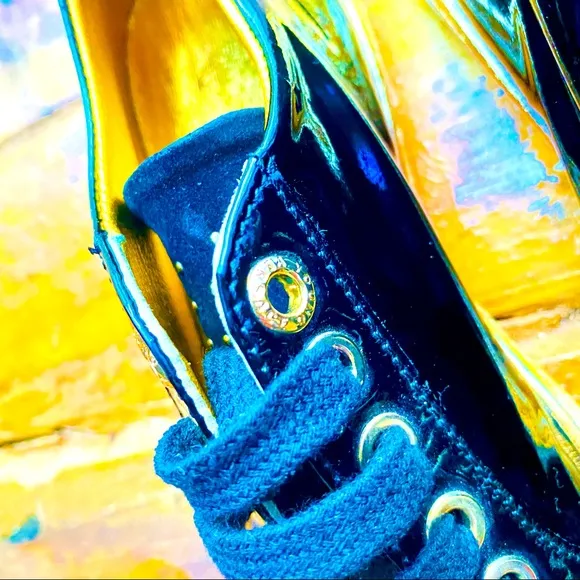 Young Versace Patent Leather Sneakers