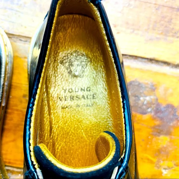 Young Versace Patent Leather Sneakers