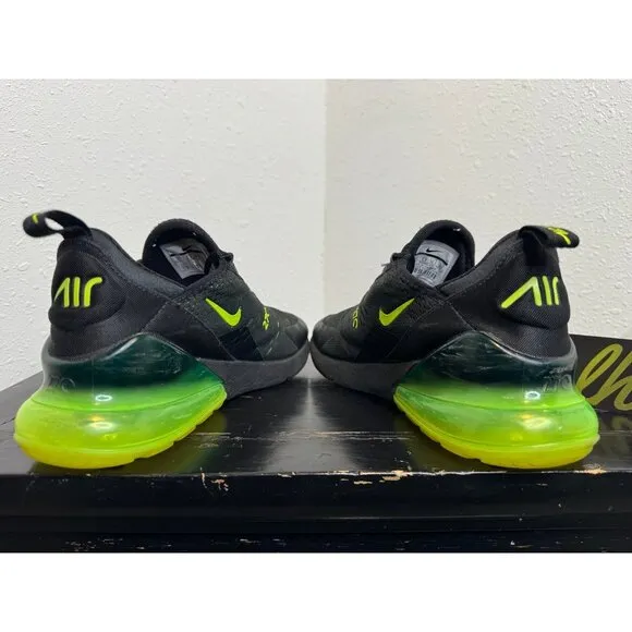 Youth 6 Nike Air Max 270 GS Black Volt Athletic Running Shoes 943345-011