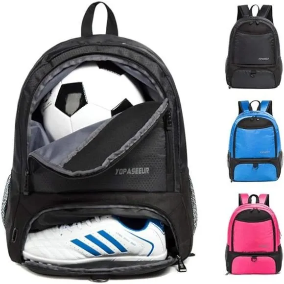 Youth Soccer Bags Boys Girls Soccer Backpack with Ball Compartment Sports Bag