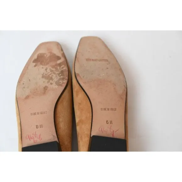 Yves Saint Laurent YSL Vintage Suede Ballet Flats Shoes Womens Sz 6 M Camel