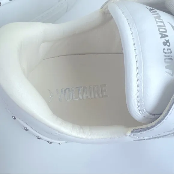 Zadig &amp; Voltaire | Beaded Studded Leather Sneakers White | EU 36