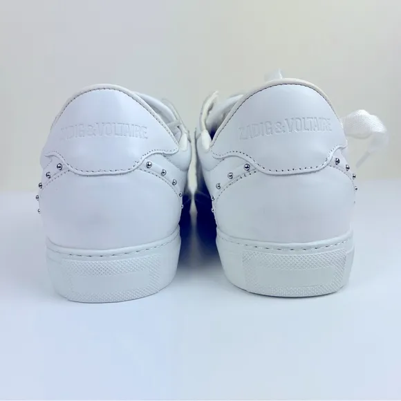 Zadig &amp; Voltaire | Beaded Studded Leather Sneakers White | EU 36