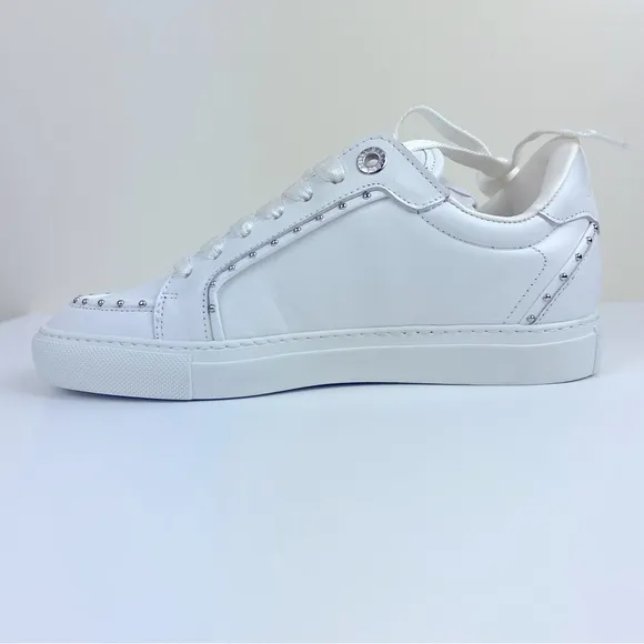 Zadig &amp; Voltaire | Beaded Studded Leather Sneakers White | EU 36