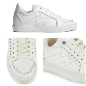 Zadig &amp; Voltaire | Beaded Studded Leather Sneakers White | EU 36