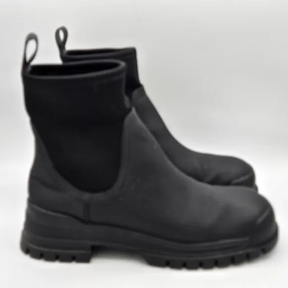 Zara 1&quot; Platform Chelsea Ankle Rainboots Size 38 Euro  US 7.5  Black