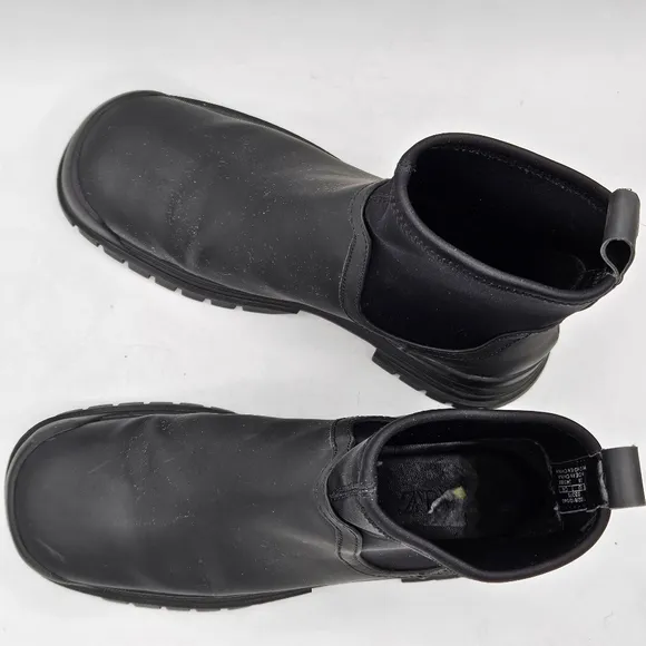 Zara 1&quot; Platform Chelsea Ankle Rainboots Size 38 Euro  US 7.5  Black