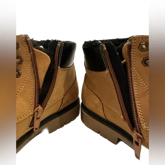 Zara Boy’s Suede Zipper Warm Hiking Boots 36 U.S. Size 4