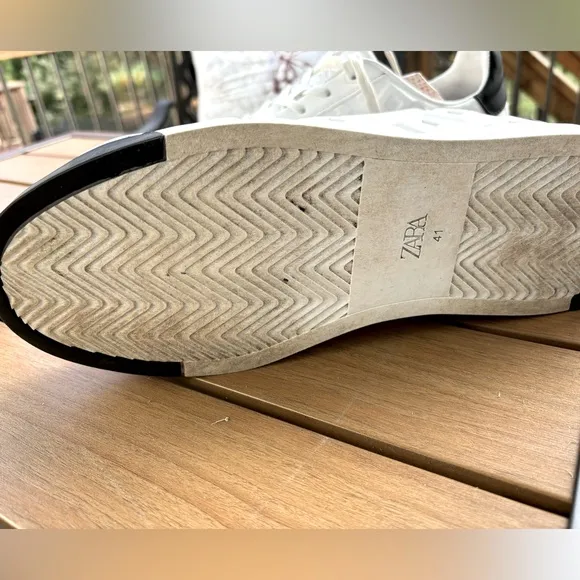 Zara white leather sneakers for men size 41 /8