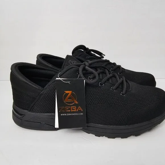 Zeba Men's Black Extra Wide Hands Free Slip On Sneakers Walking Shoes Size 15XW
