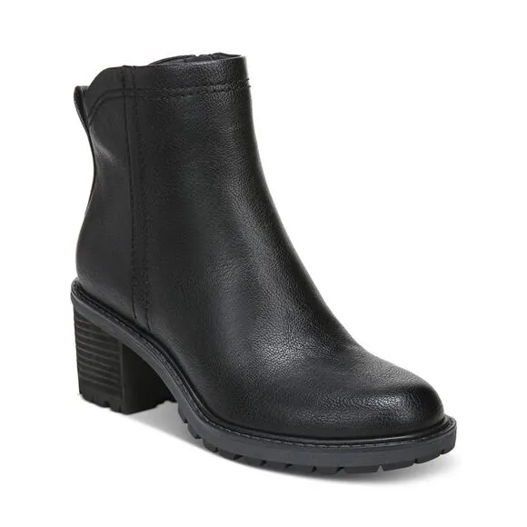 ZODIAC Womens Black Arch Support Greyson Round Toe Stacked Heel Boots Shoes 6 M